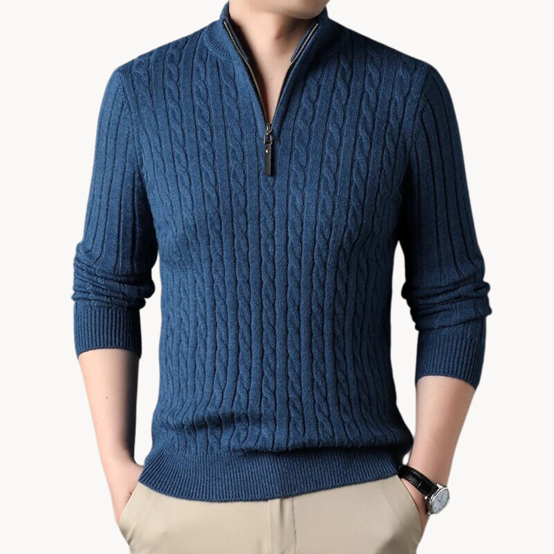 Anselmo | Pullover Malha Zíper Curto