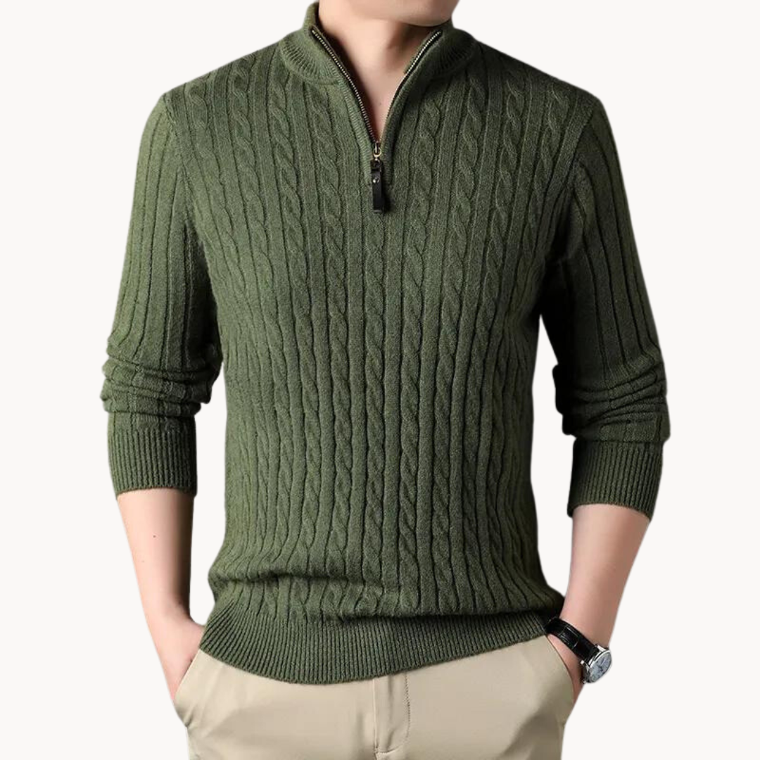 Anselmo | Pullover Malha Zíper Curto