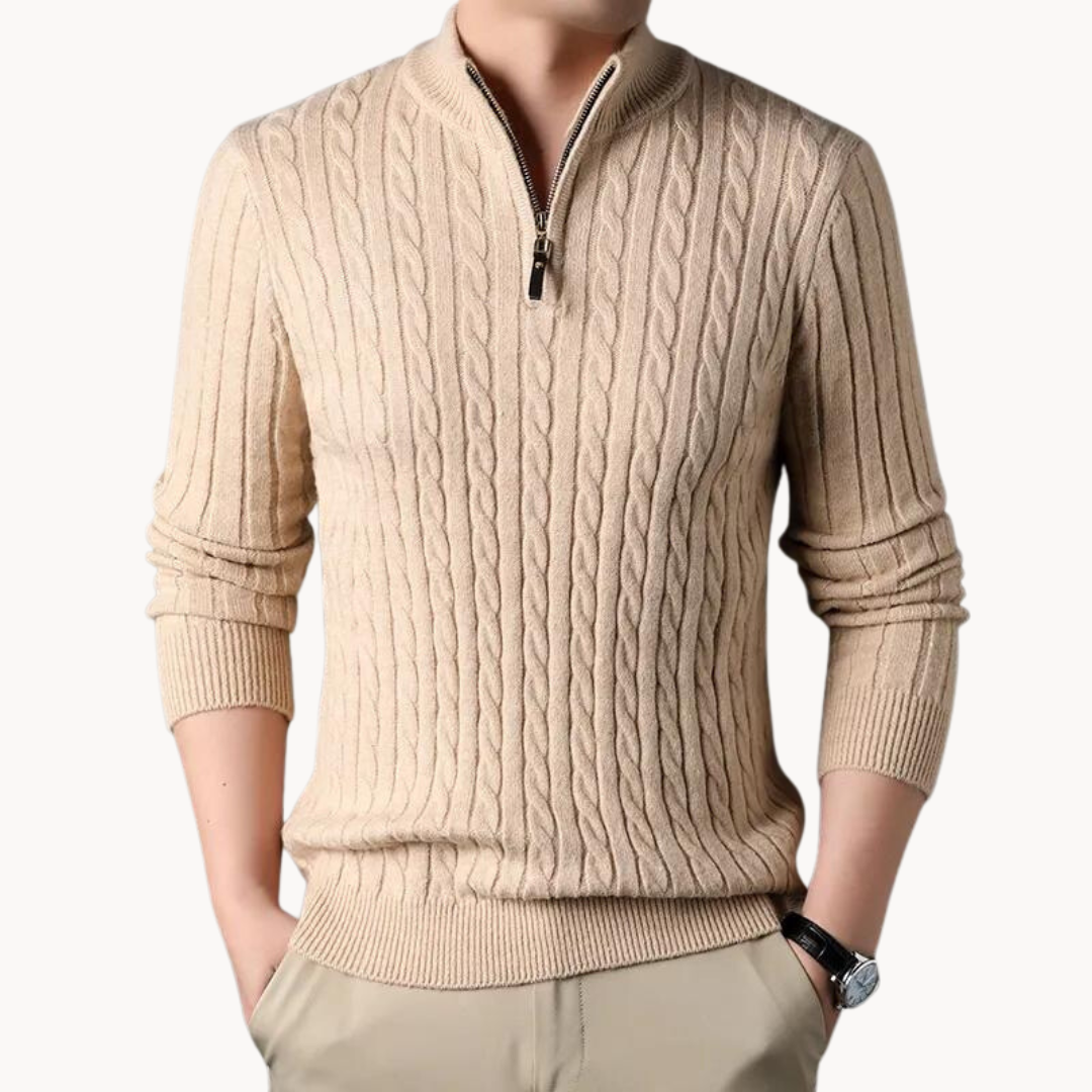 Anselmo | Pullover Malha Zíper Curto
