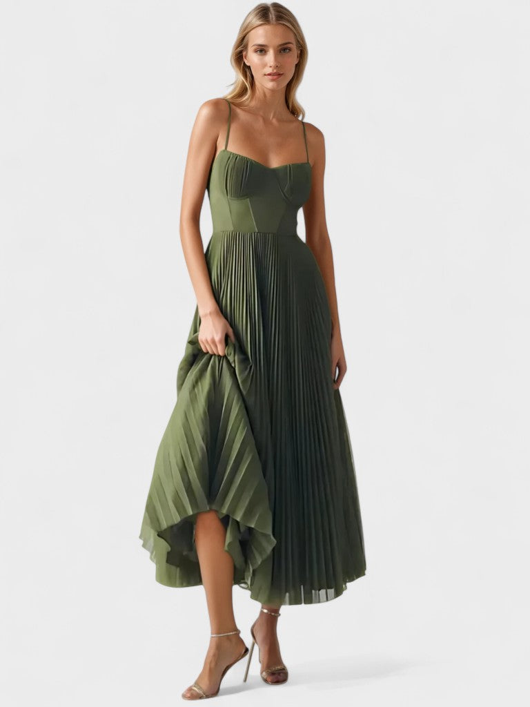 Tiburcia | Vestido Midi Plissado