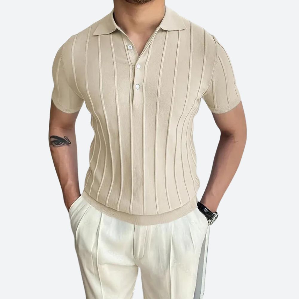 Camisa Polo | Mistura Elástica Decote V