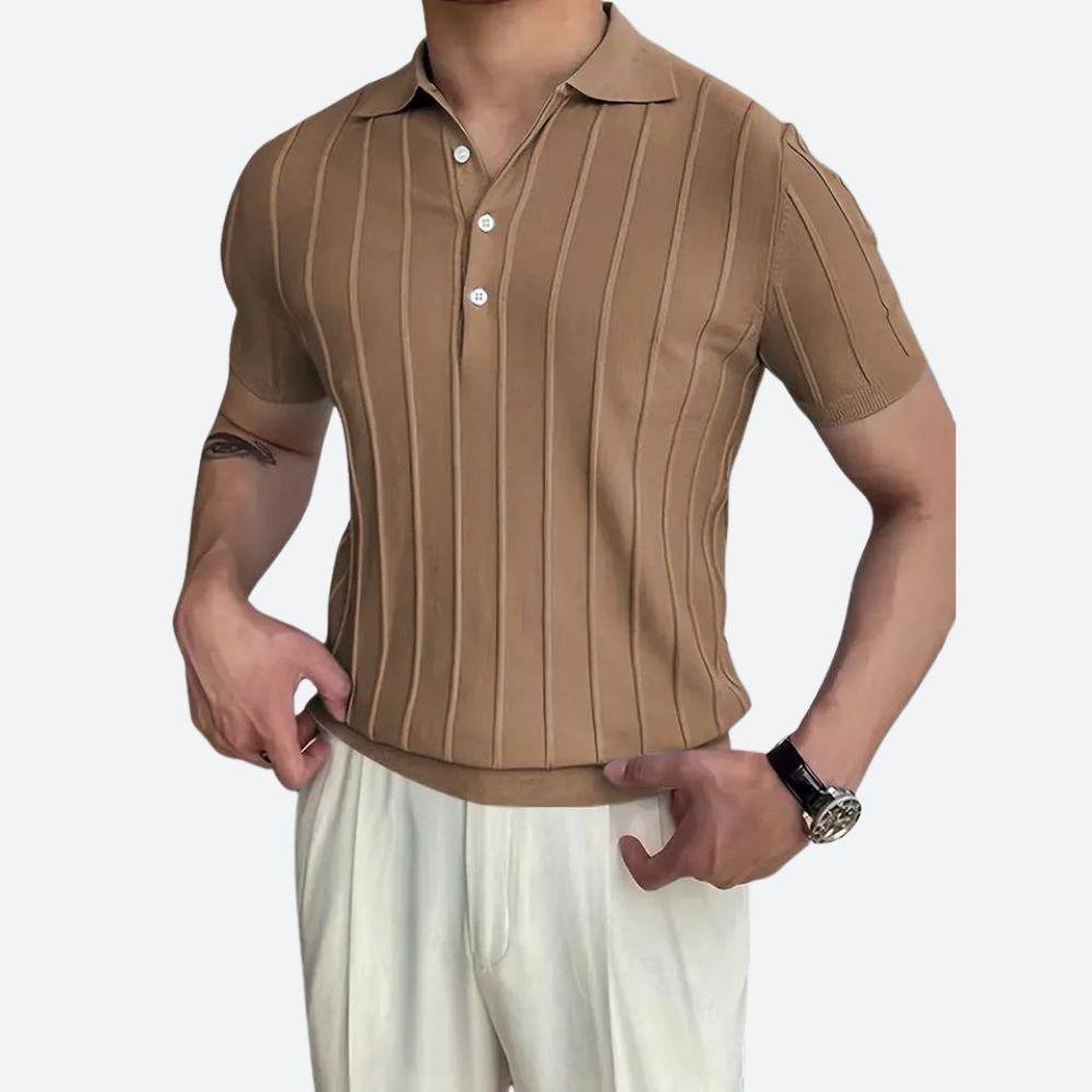 Camisa Polo | Mistura Elástica Decote V