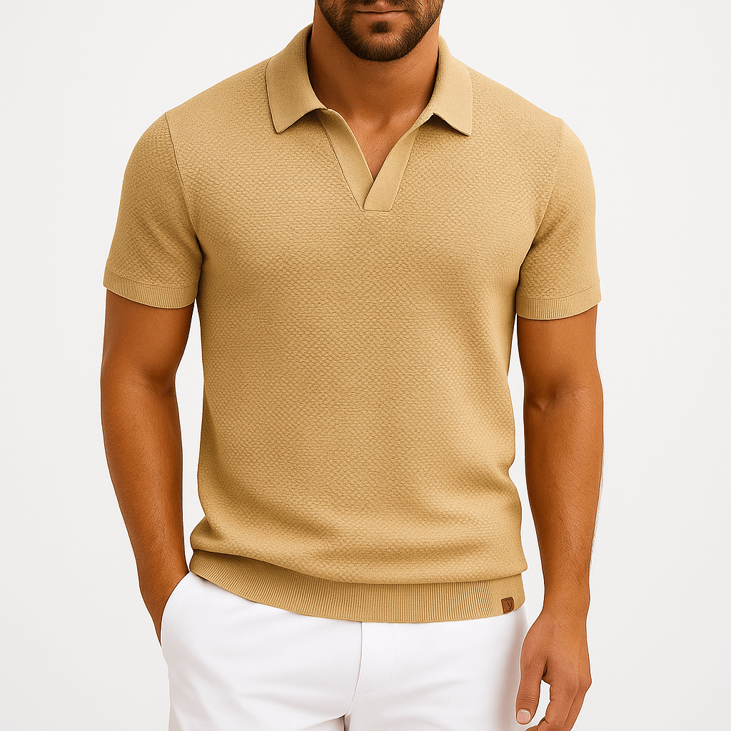 Camisa Polo em Poliéster | Texturada
