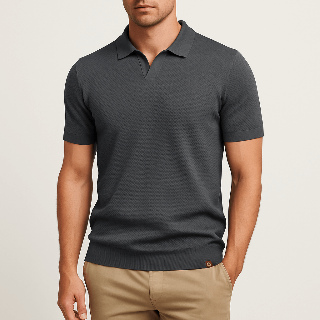 Camisa Polo em Poliéster | Texturada
