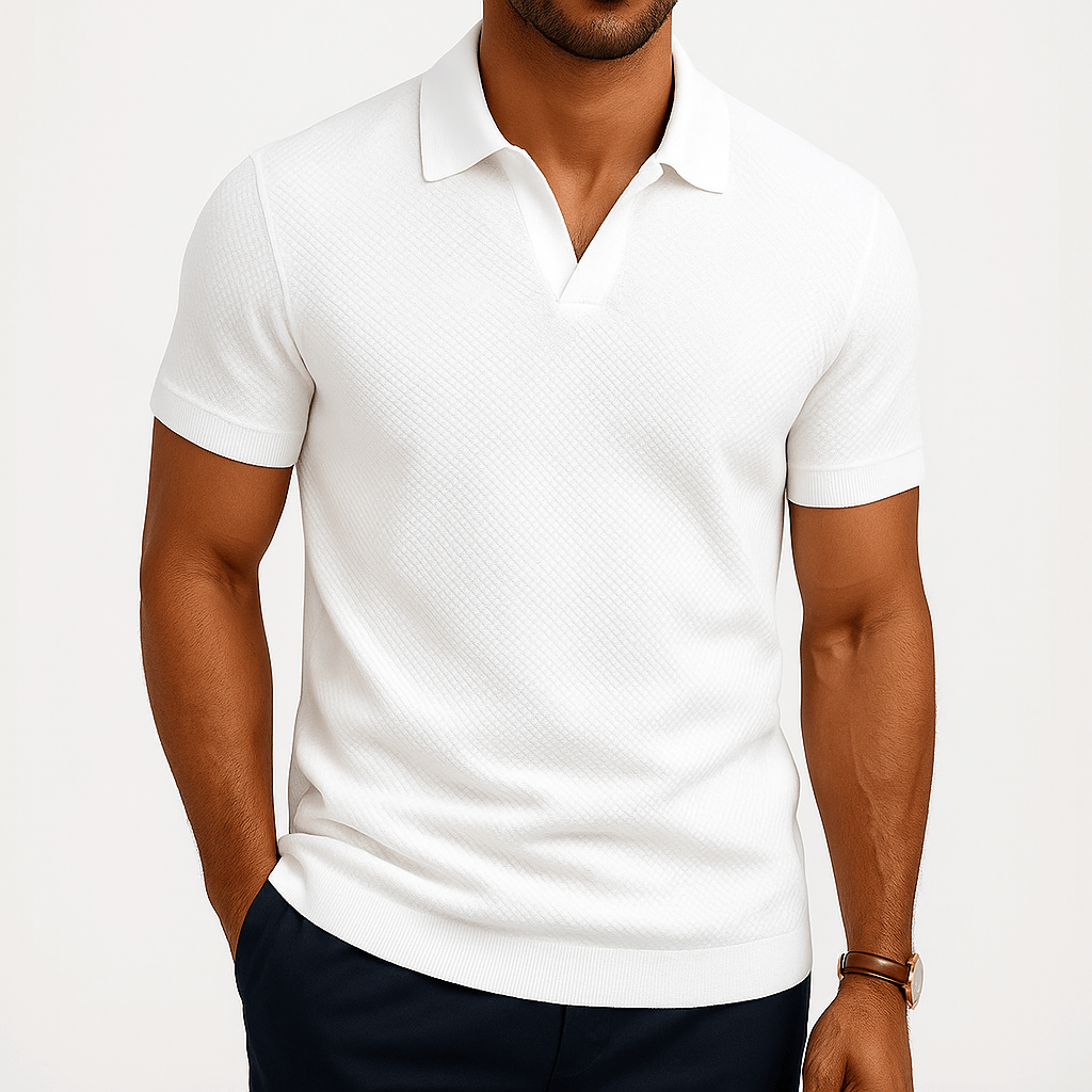 Camisa Polo em Poliéster | Texturada