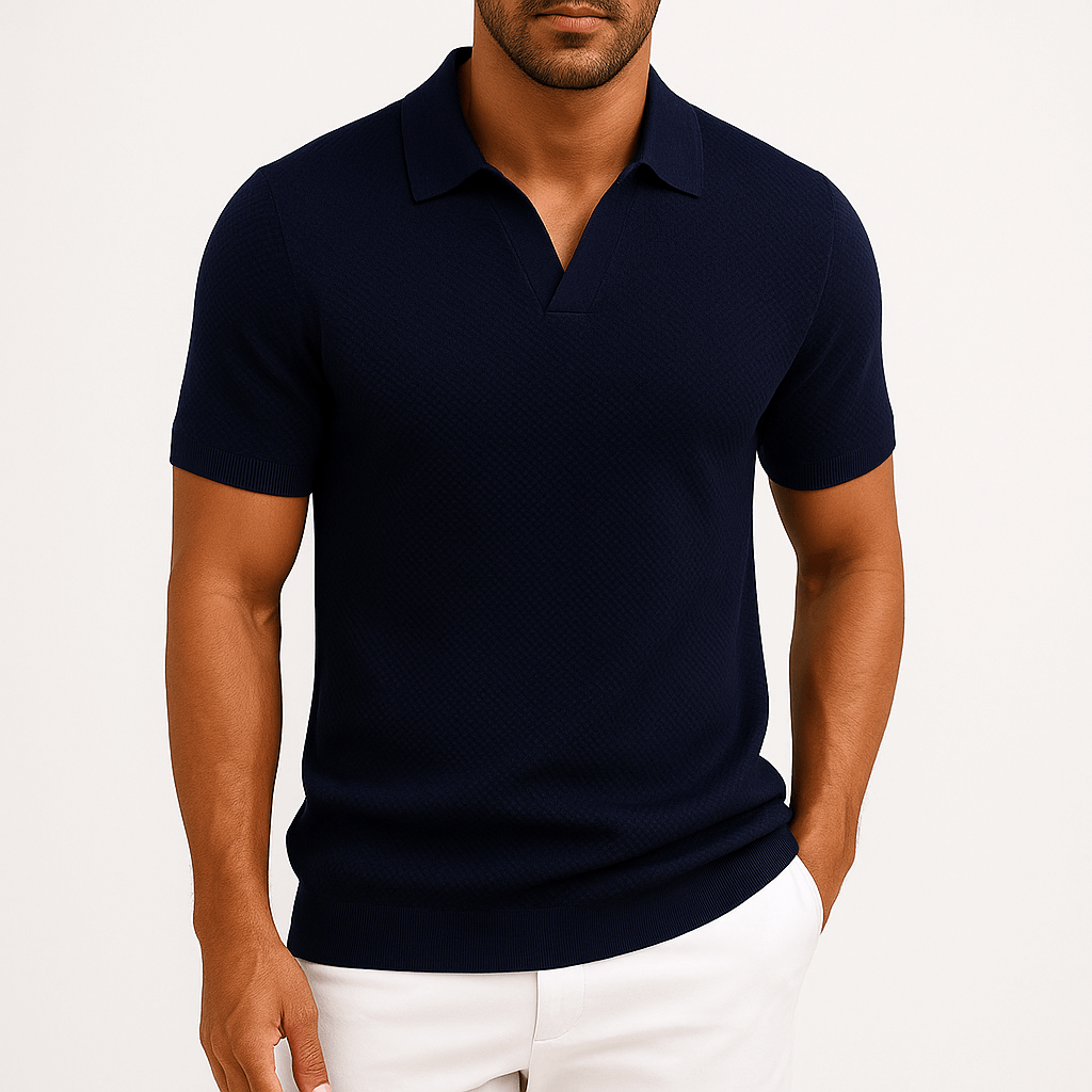 Camisa Polo em Poliéster | Texturada