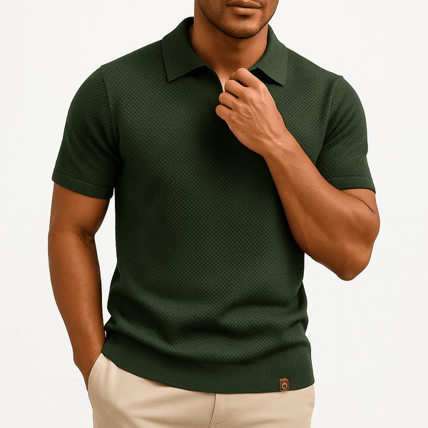 Camisa Polo em Poliéster | Texturada
