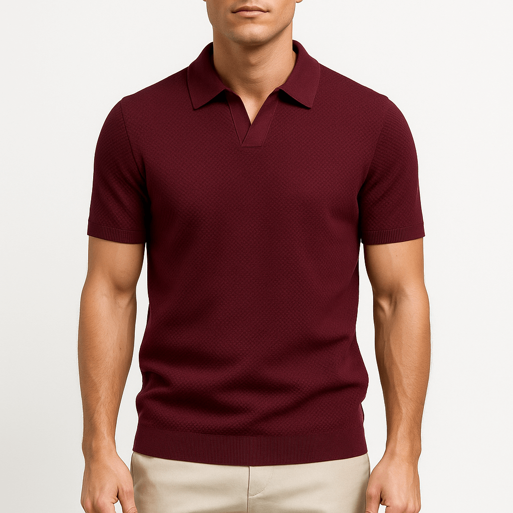 Camisa Polo em Poliéster | Texturada