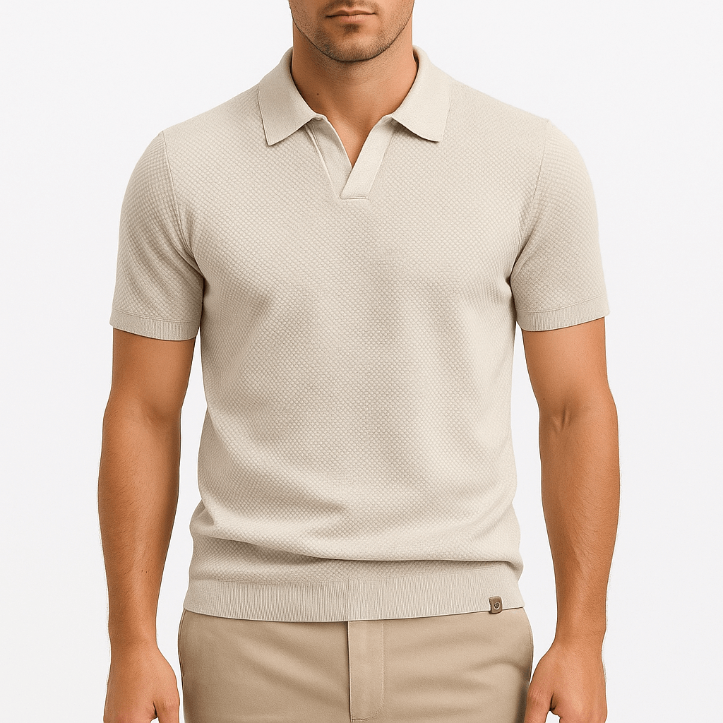 Camisa Polo em Poliéster | Texturada
