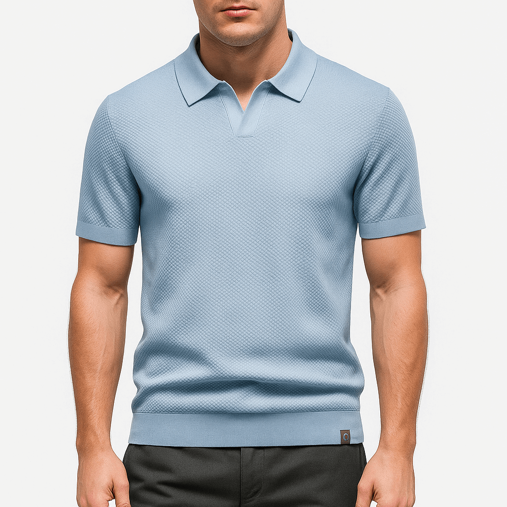 Camisa Polo em Poliéster | Texturada