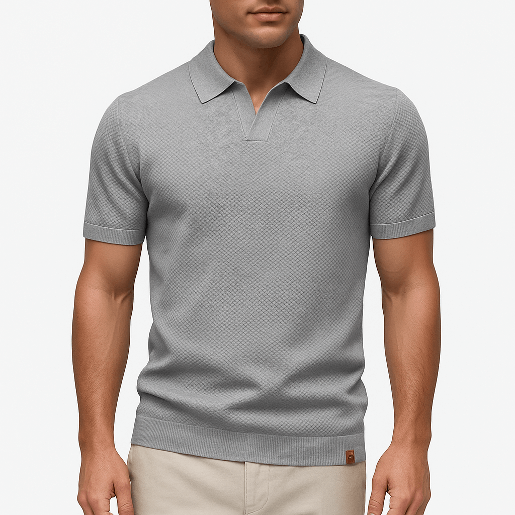 Camisa Polo em Poliéster | Texturada