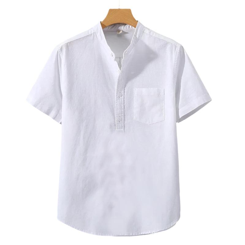 Camisa em Mistura de Poliéster | Gola Alta