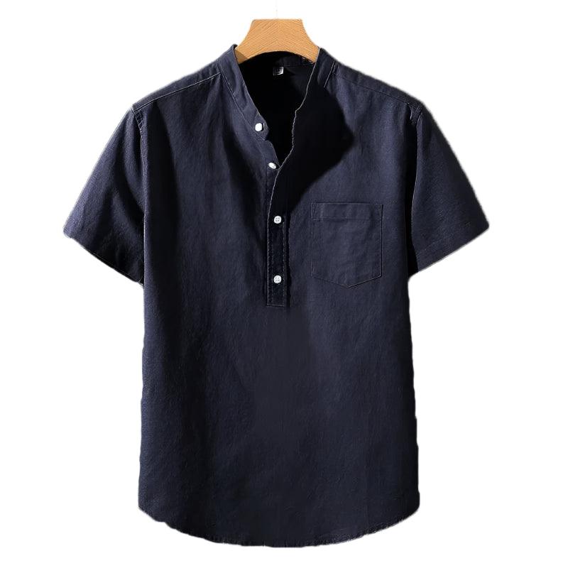 Camisa em Mistura de Poliéster | Gola Alta