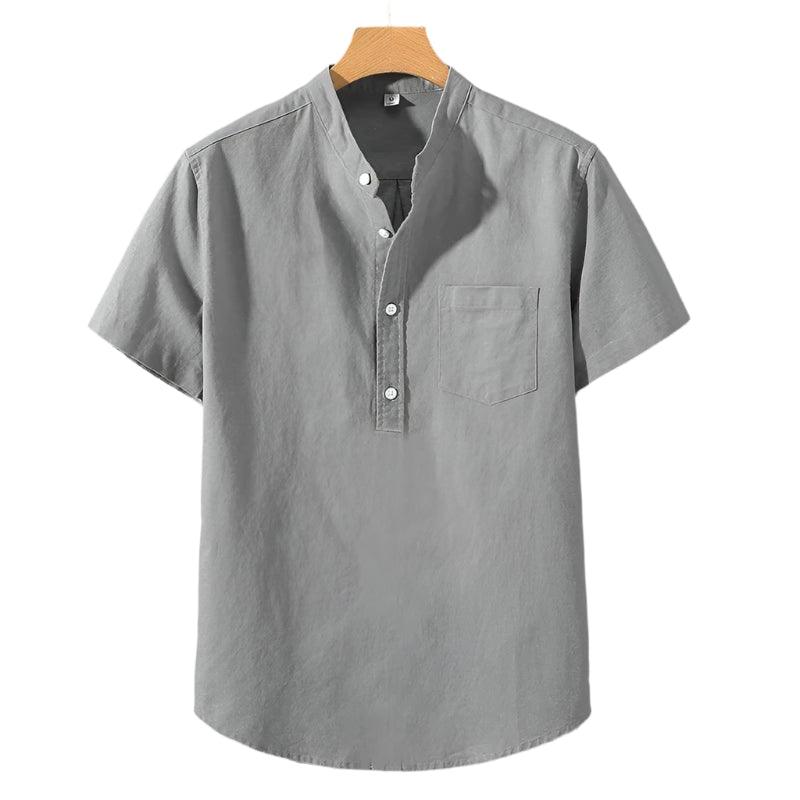 Camisa em Mistura de Poliéster | Gola Alta