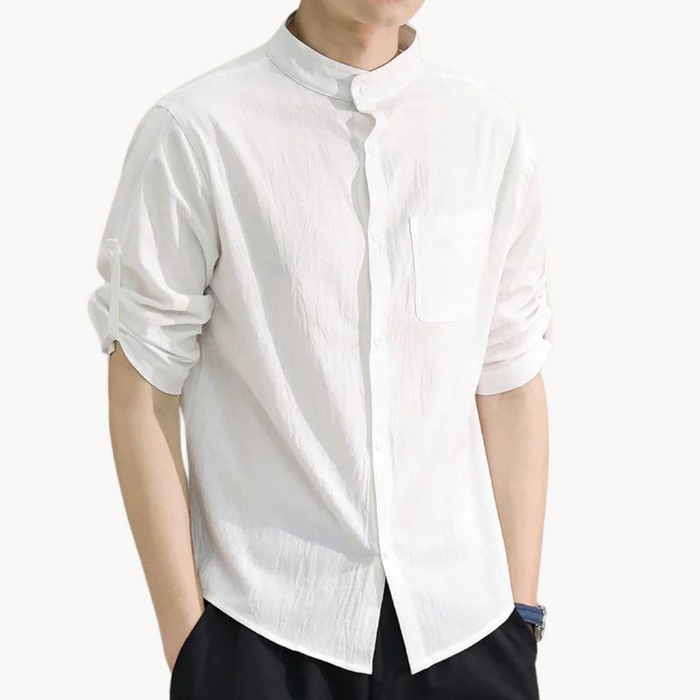 Camisa | Gola Mandarim Elegante