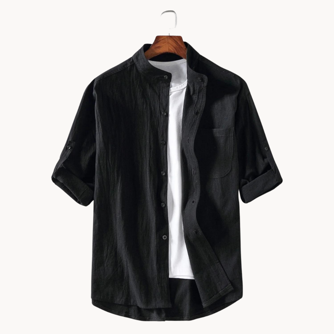 Camisa | Gola Mandarim Elegante