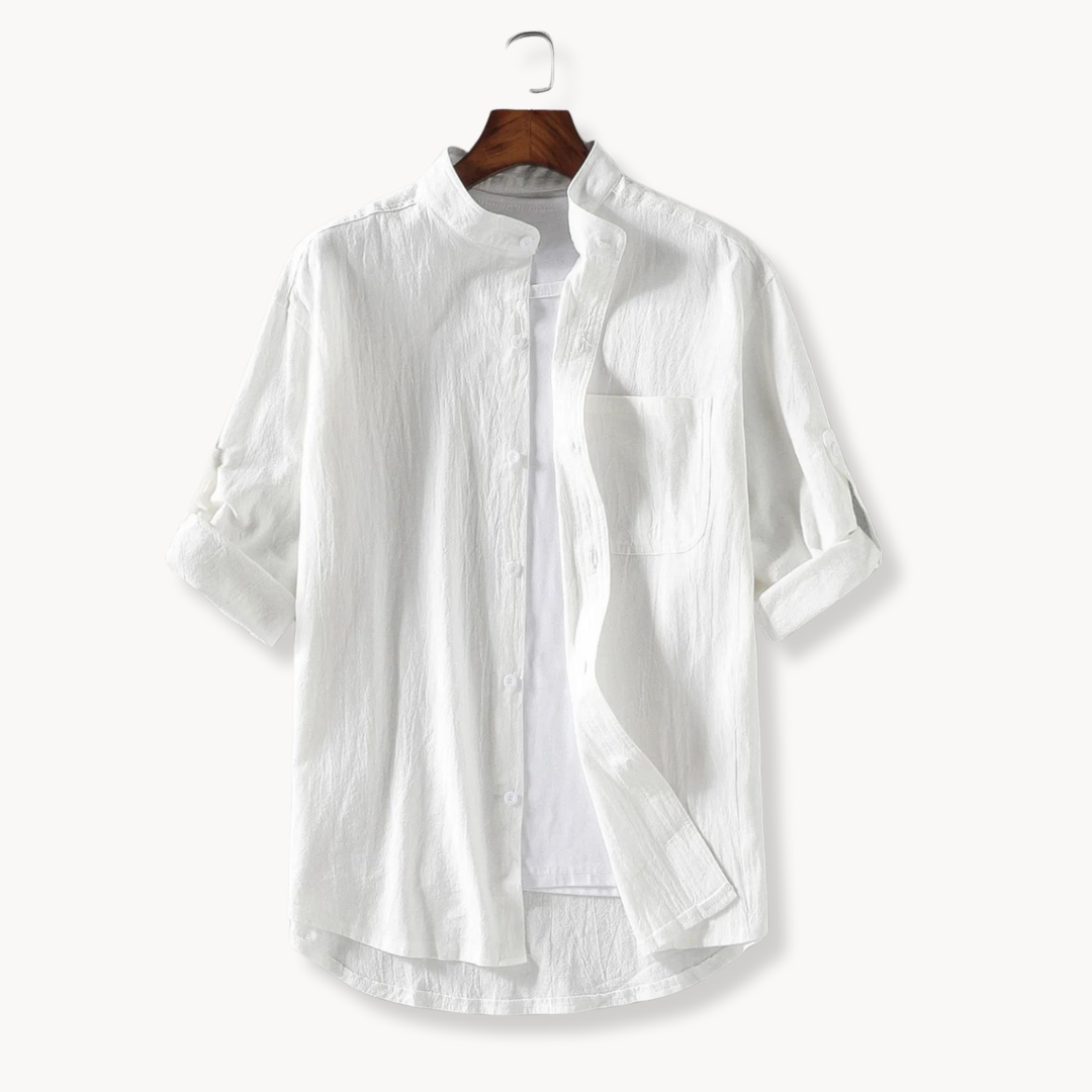 Camisa | Gola Mandarim Elegante