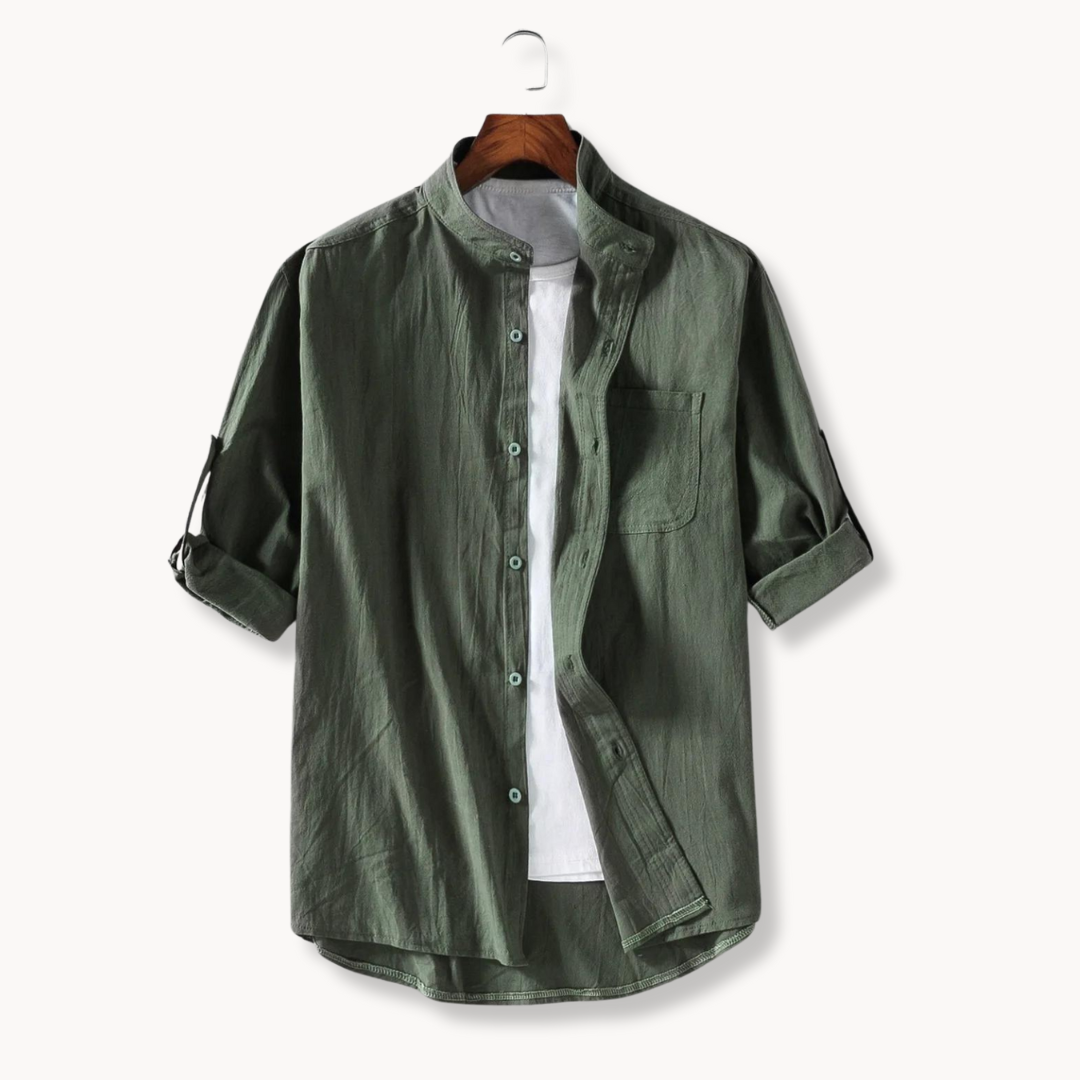 Camisa | Gola Mandarim Elegante