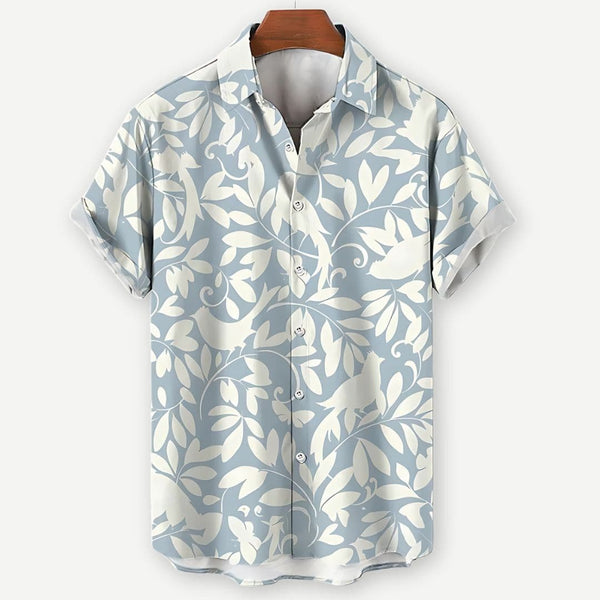Camisa de Manga Curta | Estampa Folhas