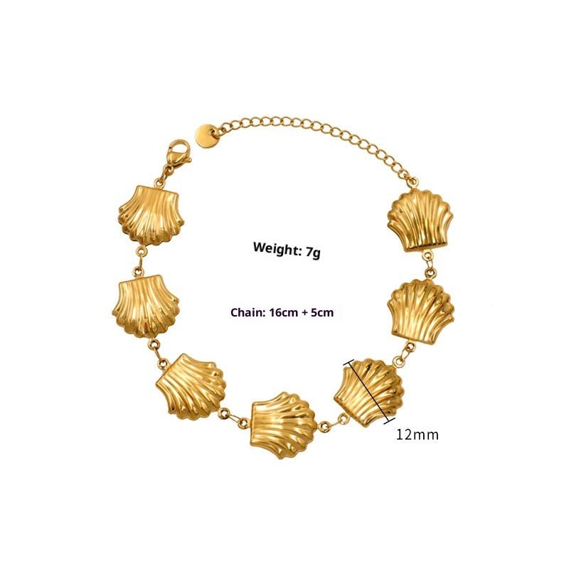 Rufina | Pulseira Dourada com Conchas