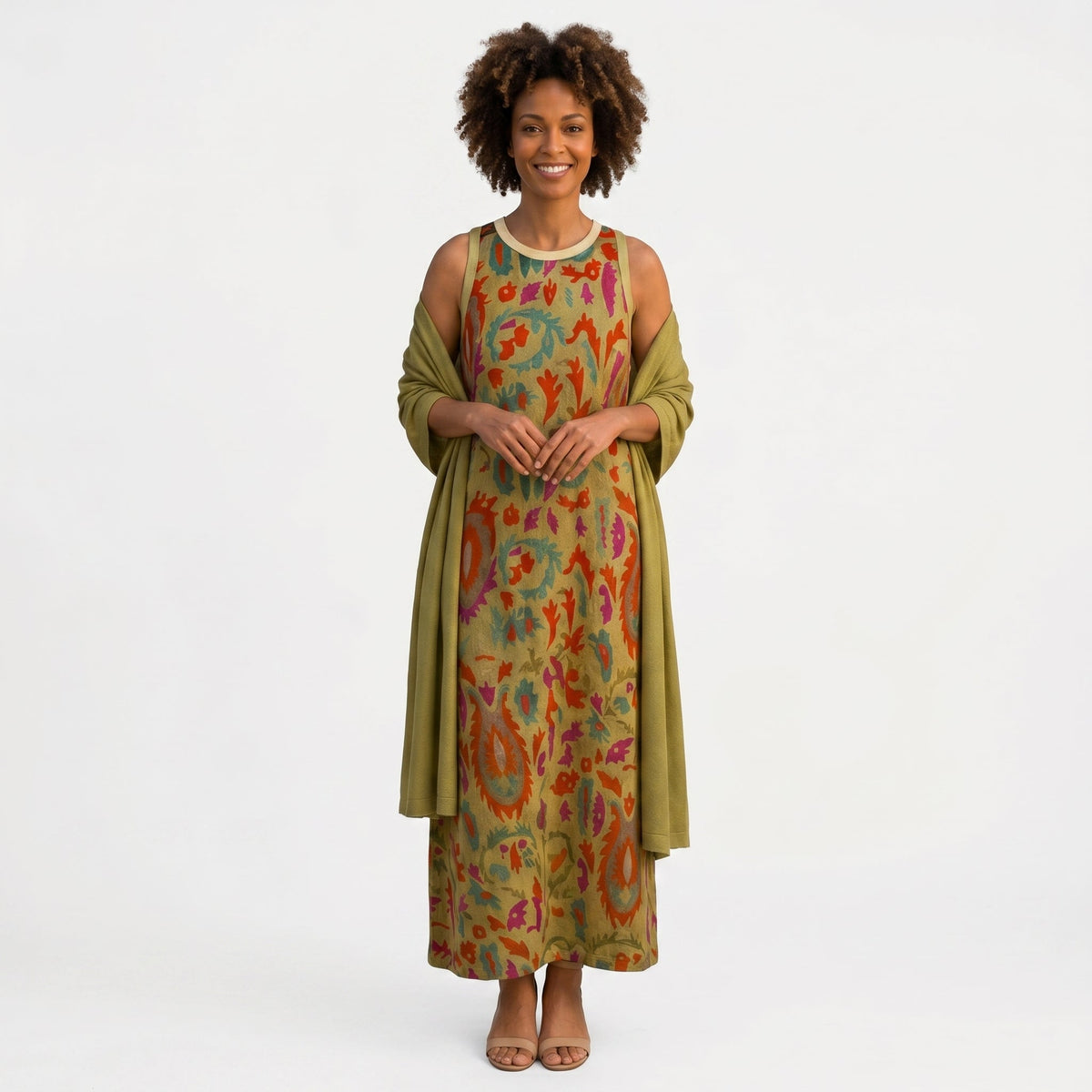 Belmira | Vestido longo elegante com casaco a condizer