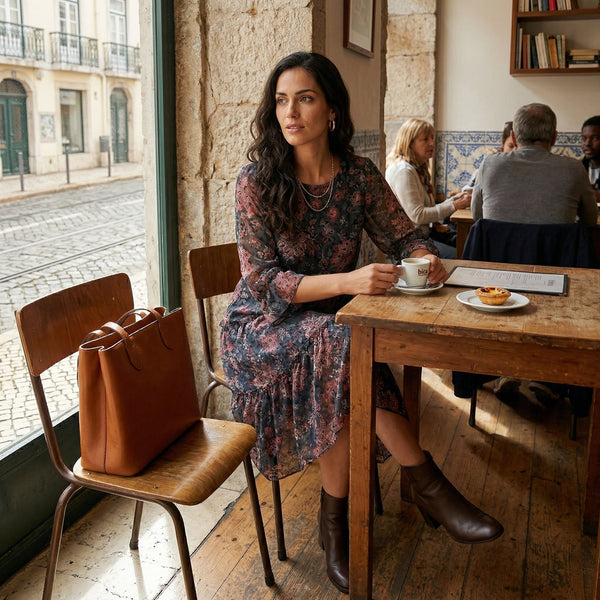 Núria | Vestido Midi com Folhos Fluídos
