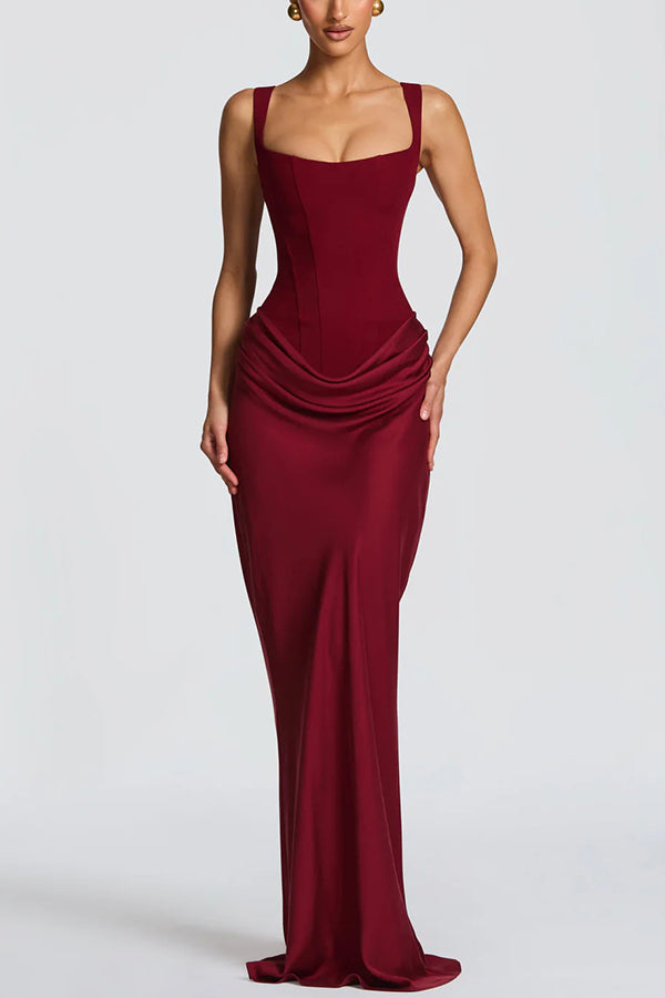 Sónia | Vestido maxi com decote quadrado