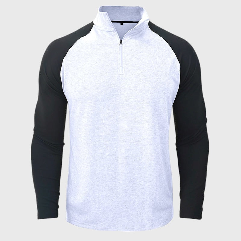 Pullover de algodão com gola subida