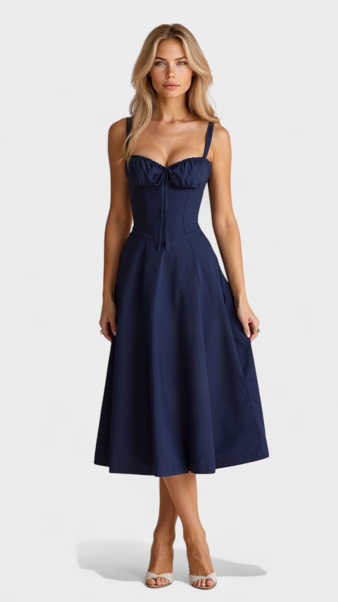 Nélia | Vestido Floral com Corpete Ajustado