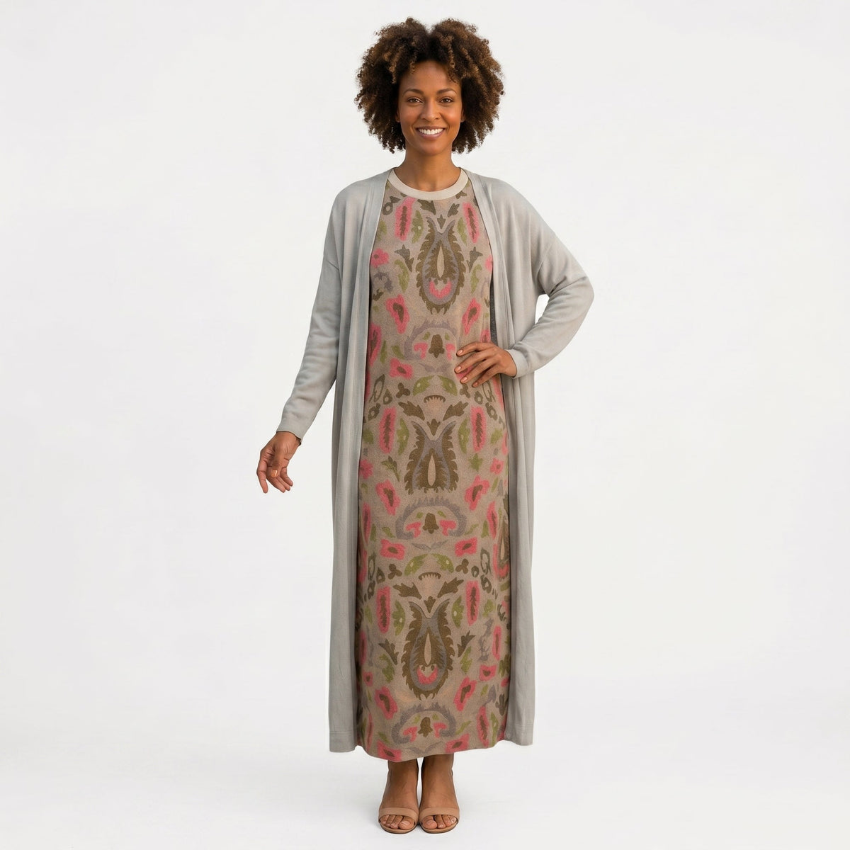 Belmira | Vestido longo elegante com casaco a condizer