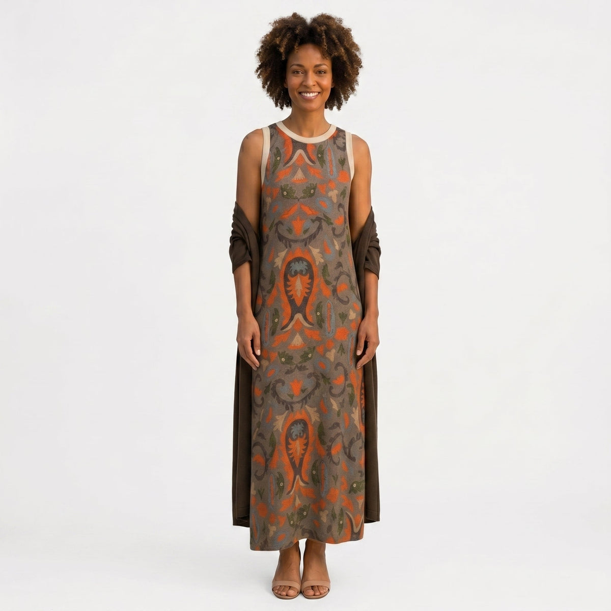 Belmira | Vestido longo elegante com casaco a condizer